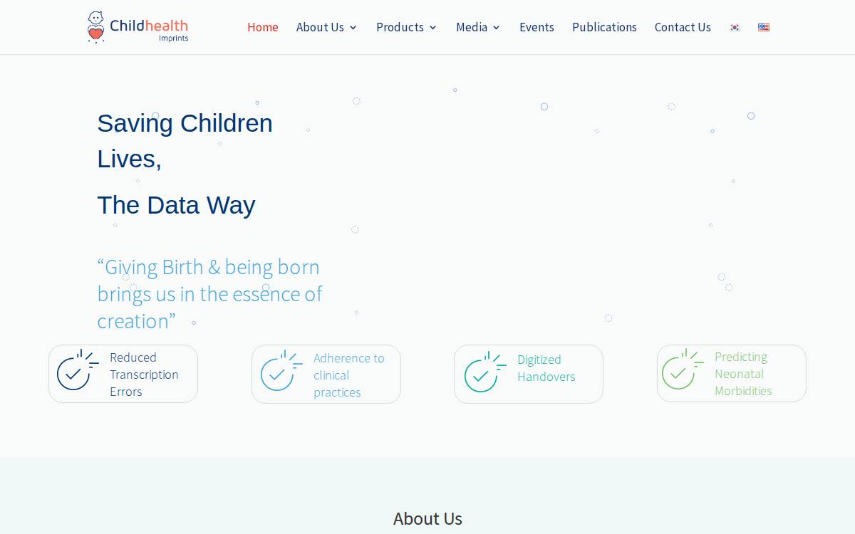 Child Health Imprints website preview