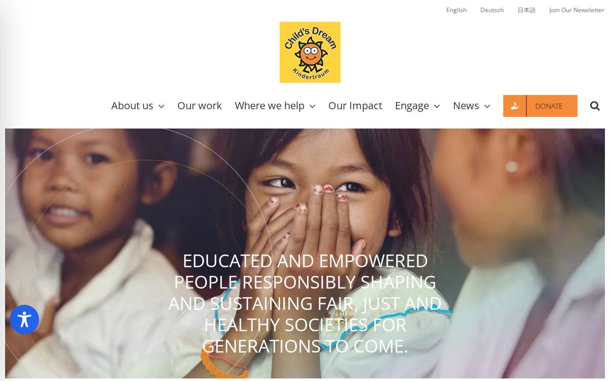 Childs Dream website preview