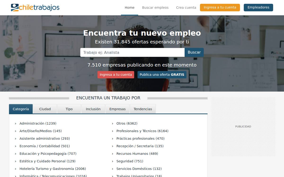 ChileTrabajos website preview