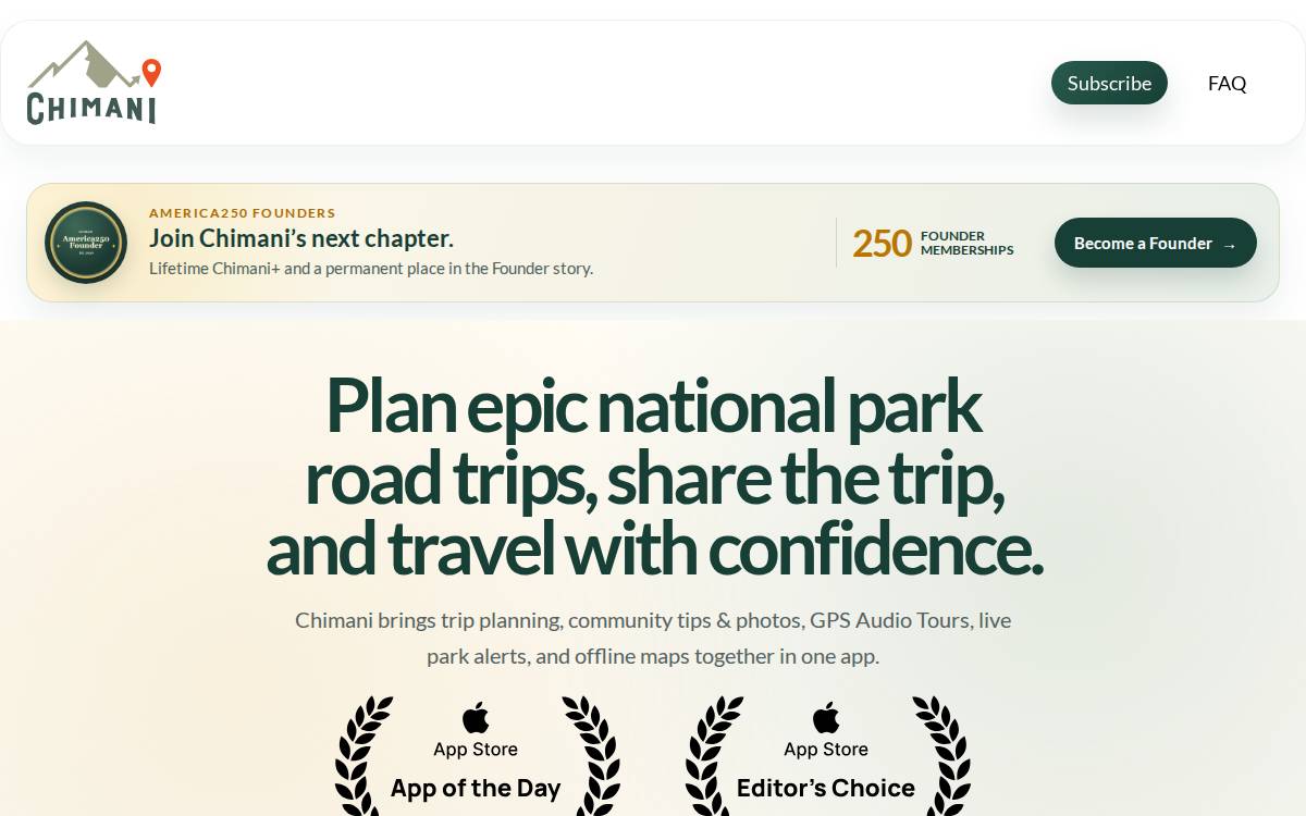 Chimani website preview