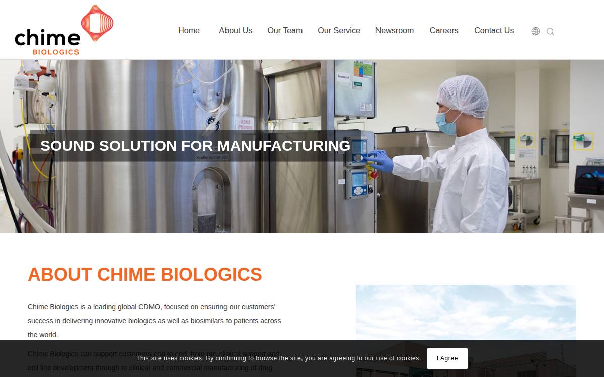 Chime Biologics website preview