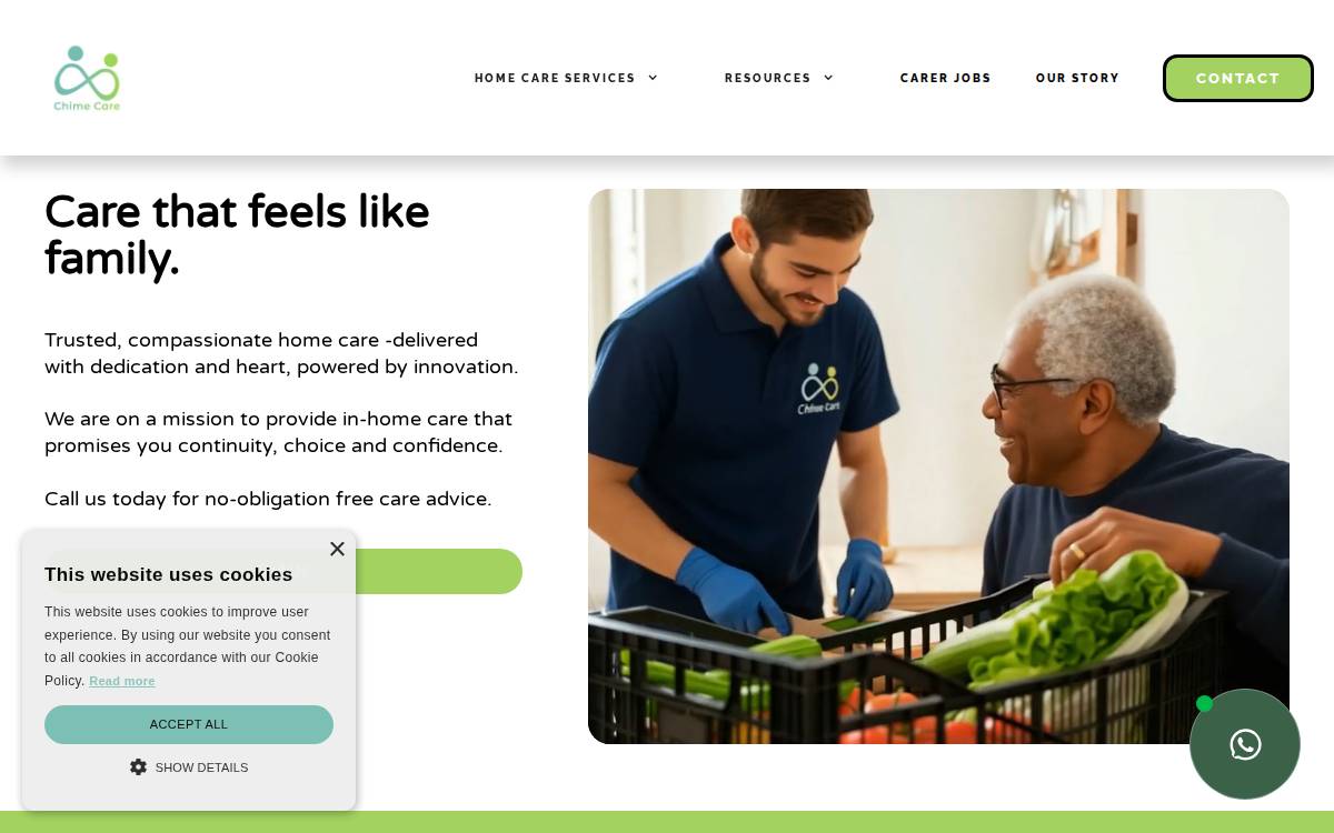 Chime Care website preview
