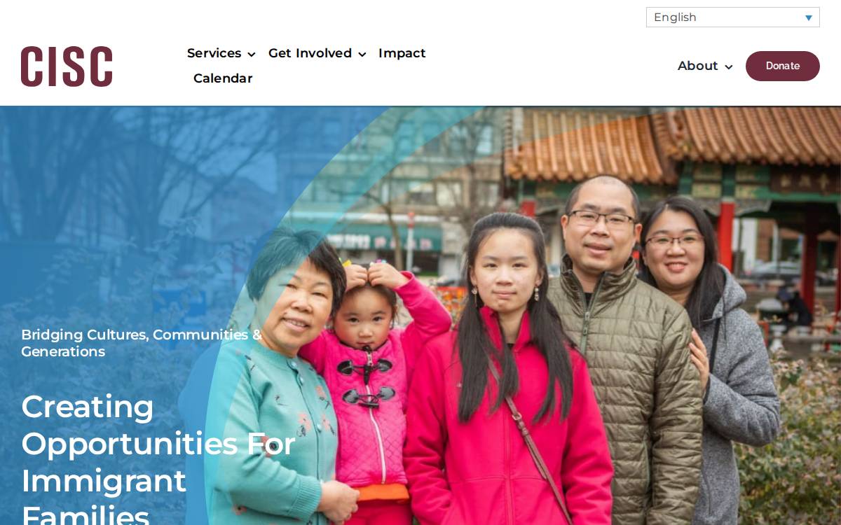 Chinese Information and Service Center (CISC) website preview