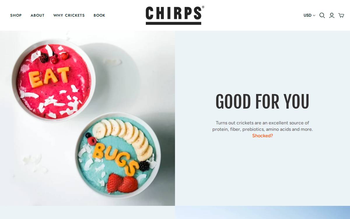 Chirps Chips website preview