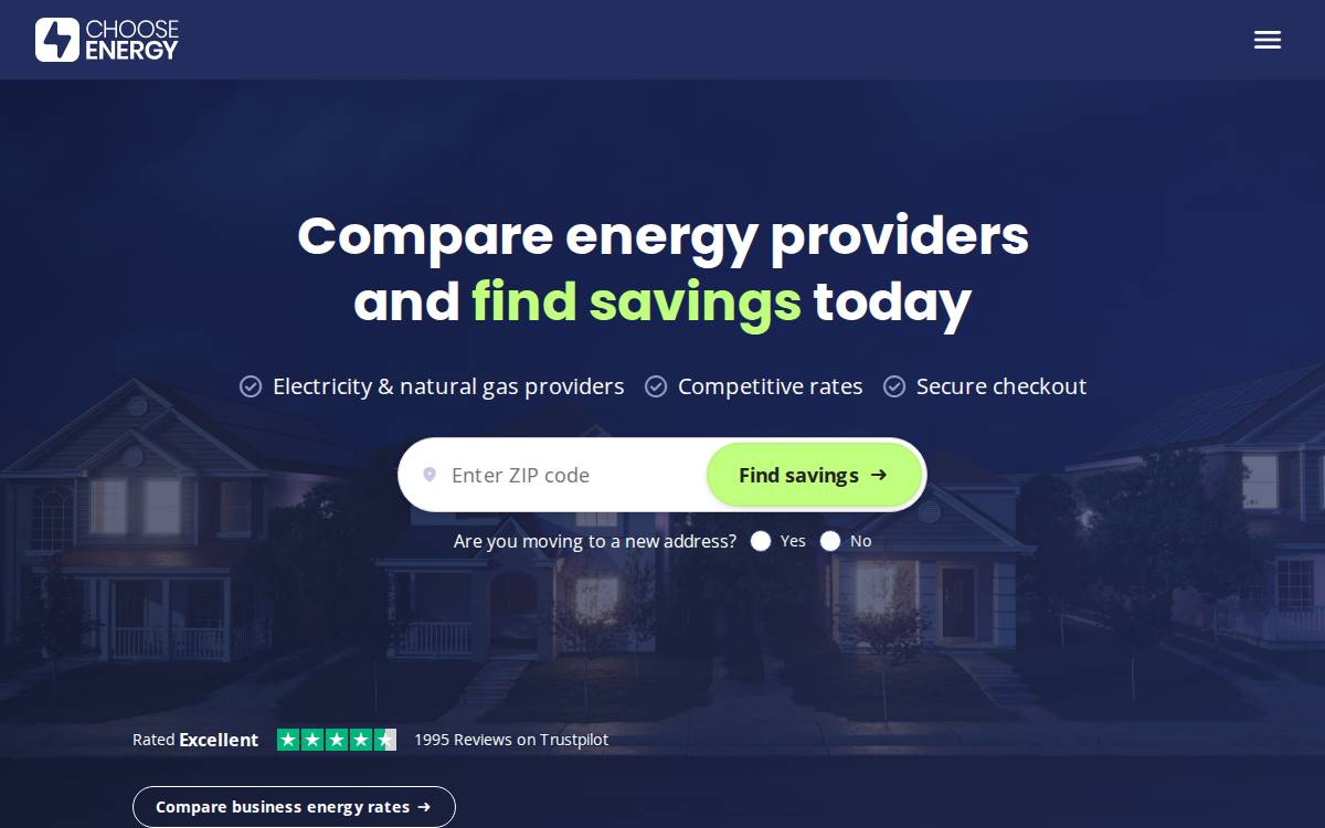Choose Energy website preview