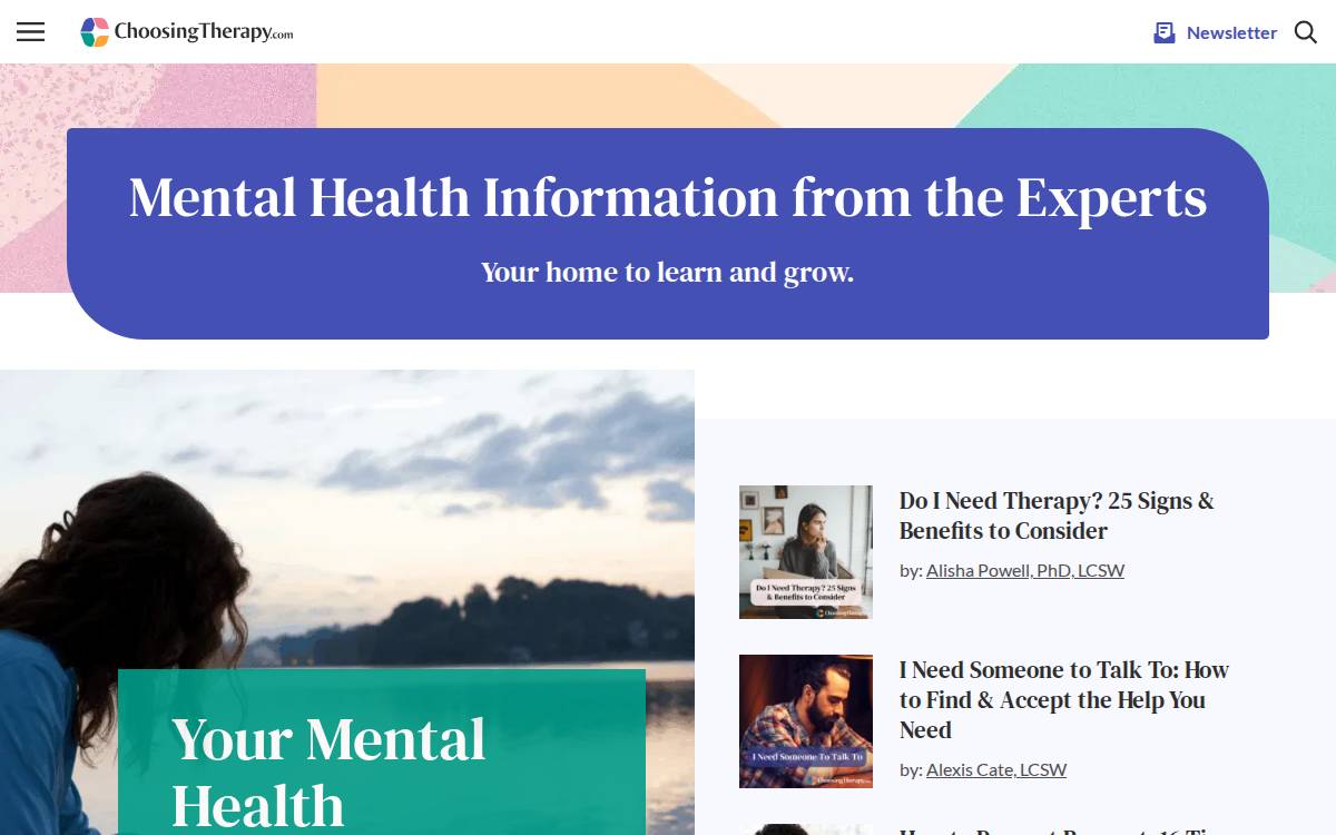 Choosing Therapy website preview