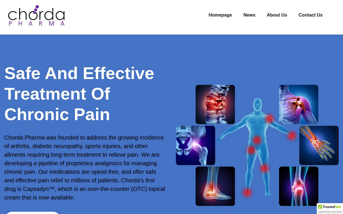 Chorda Pharma website preview