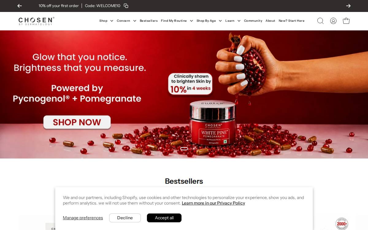 Chosenstore website preview