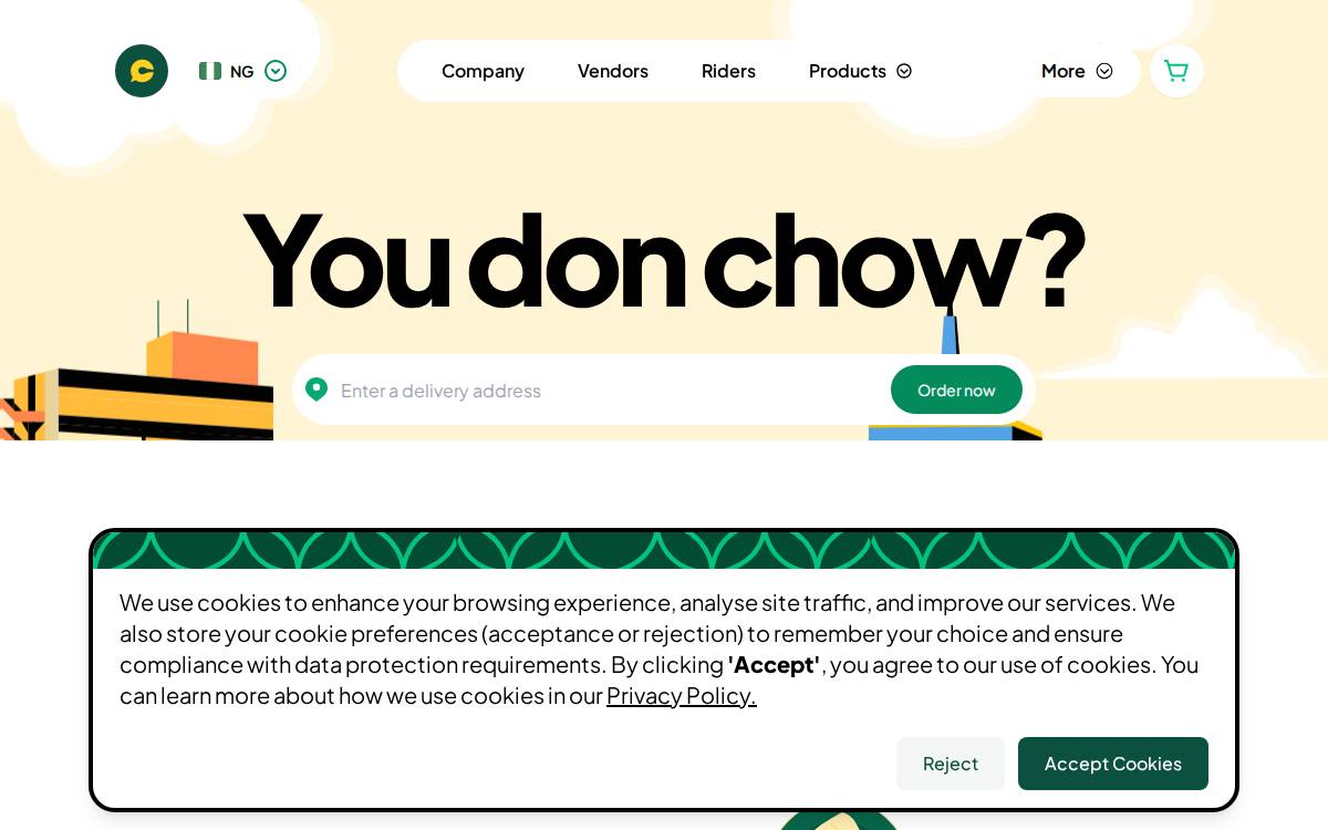 Chowdeck website preview