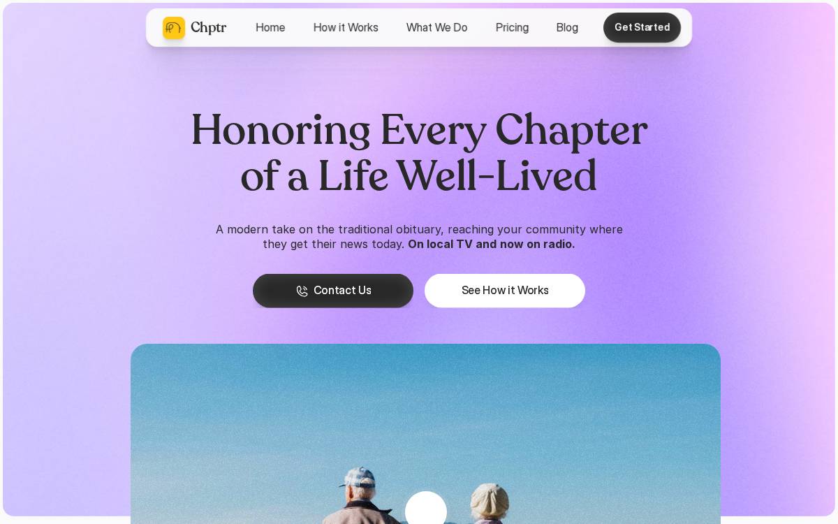 Chptr website preview