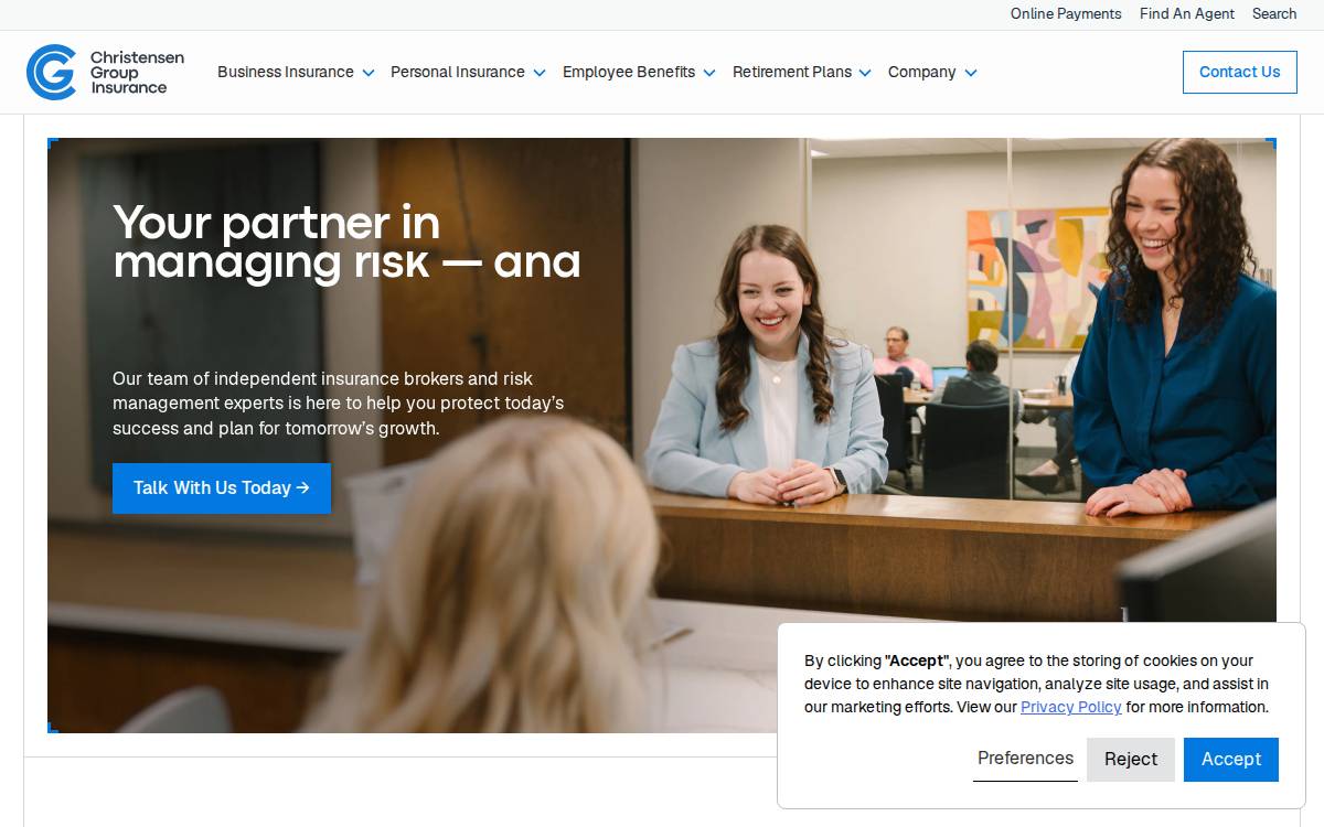 Christensengroup website preview