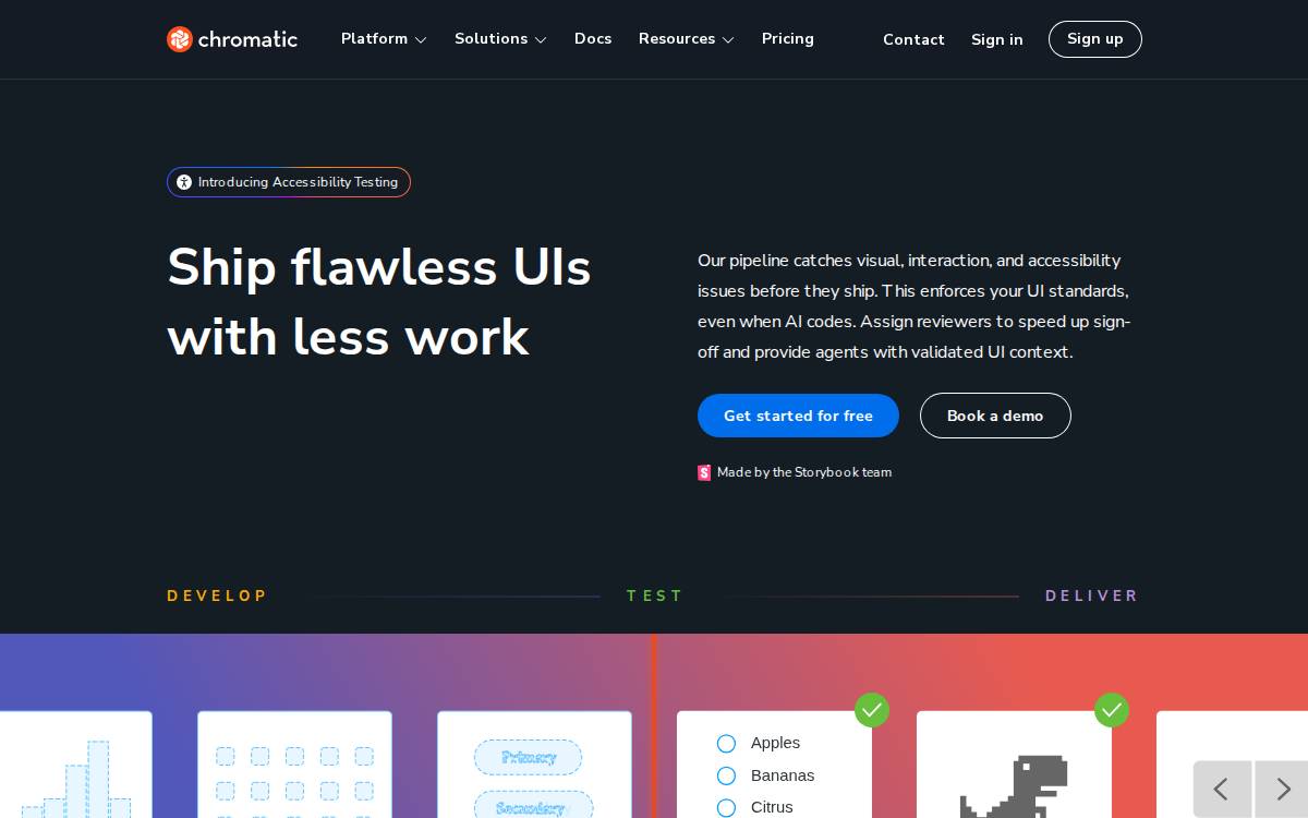 Chromatic website preview