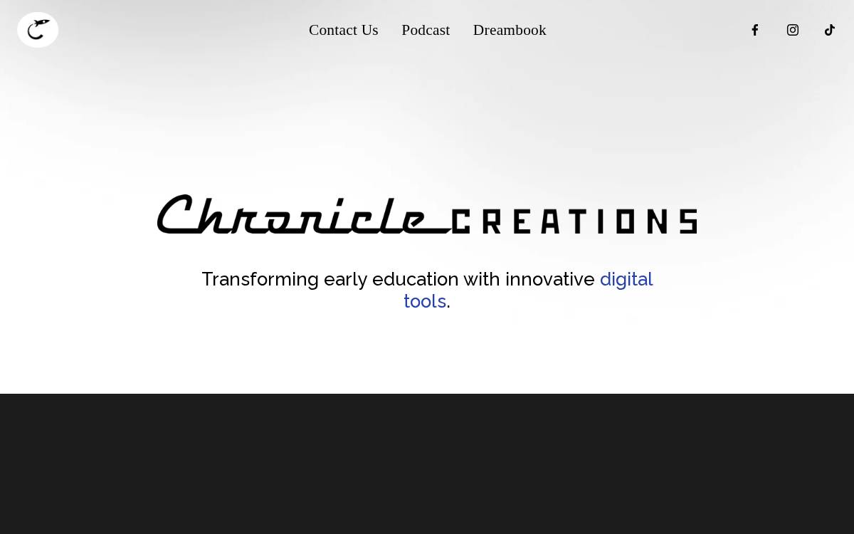 Chronicle Creations Inc. Website website preview
