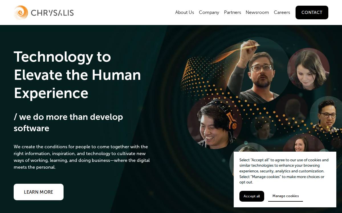 Chrysalis website preview