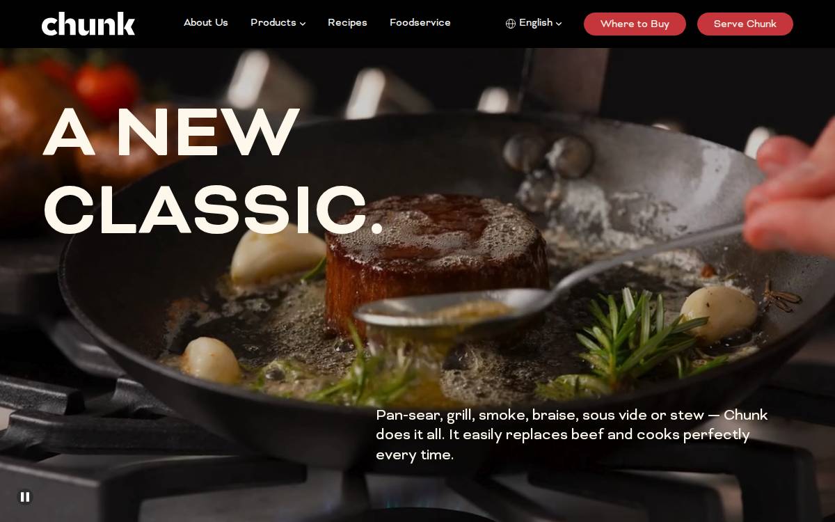 Chunk Foods website preview