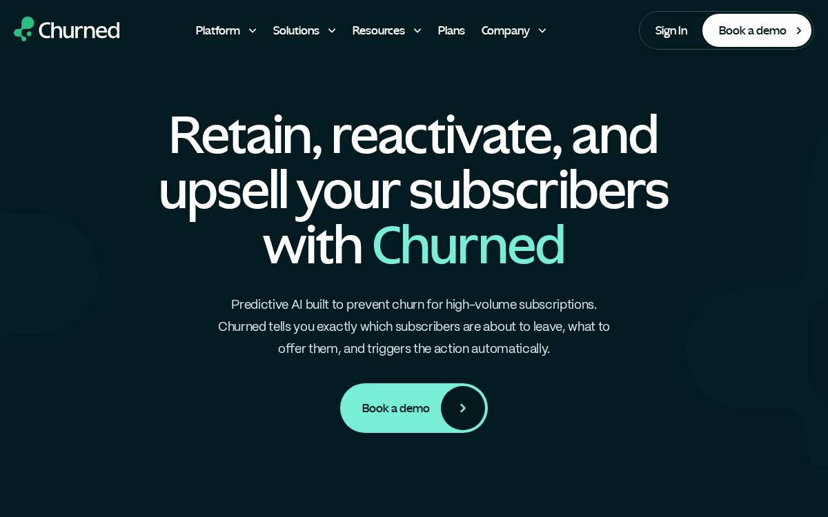 Churned website preview