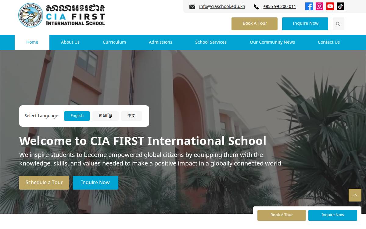 CIA FIRST International School website preview