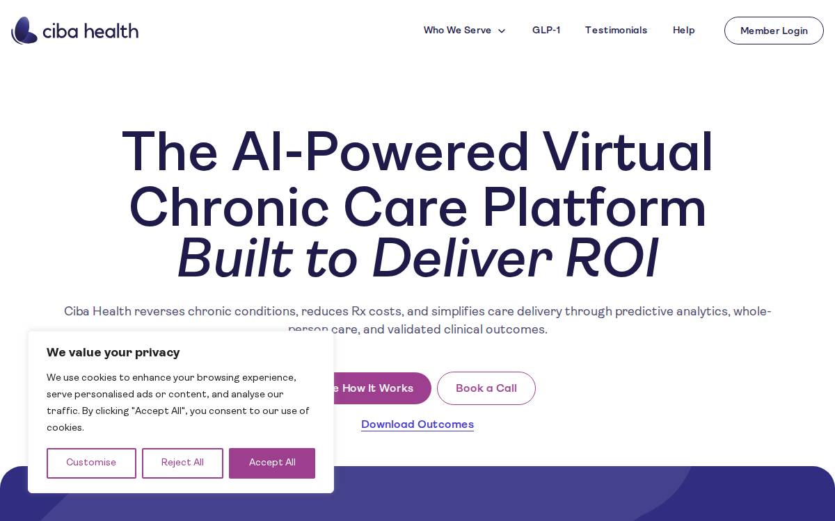 Ciba Health website preview
