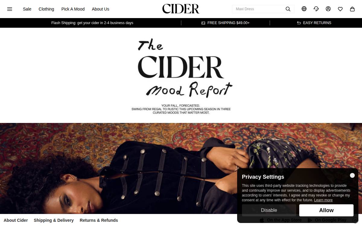 Cider website preview