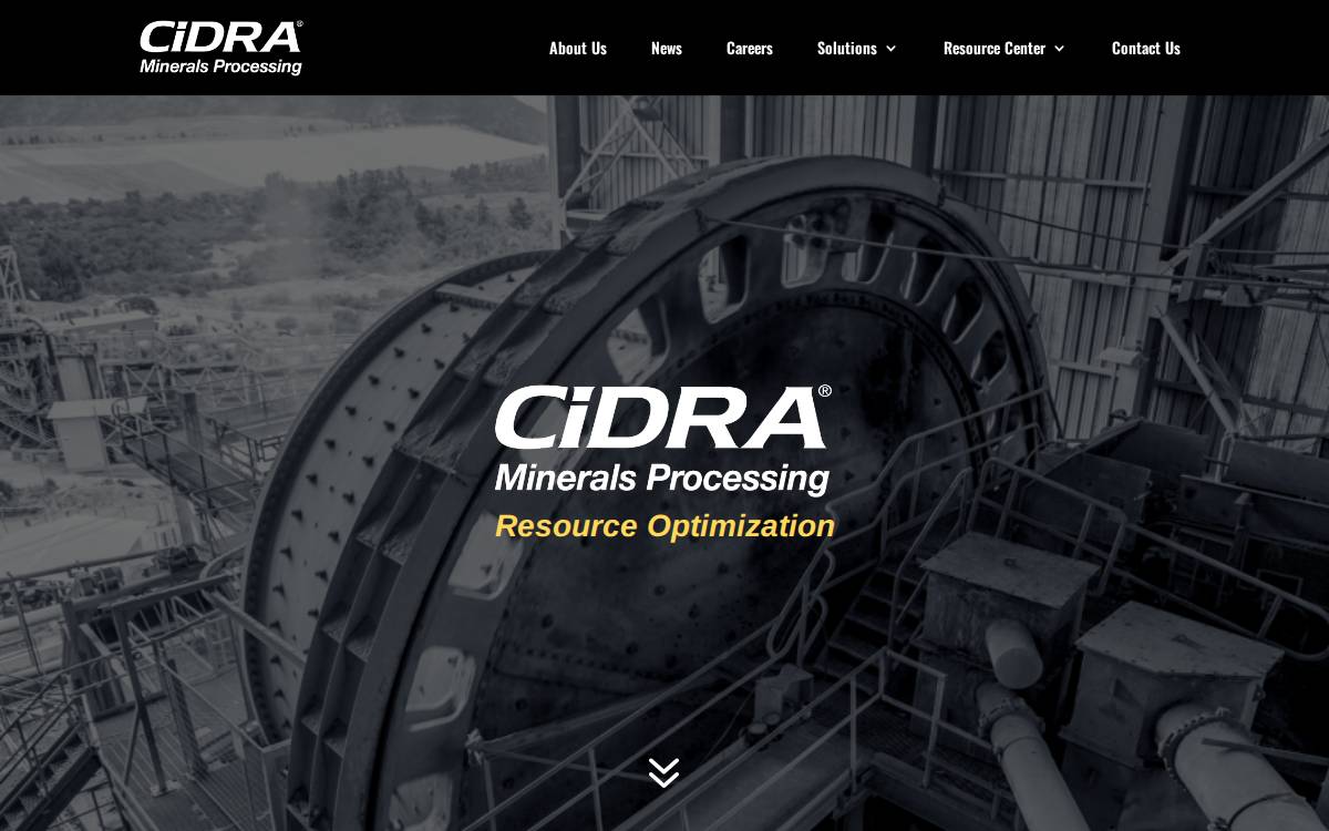 CiDRA Minerals Processing website preview