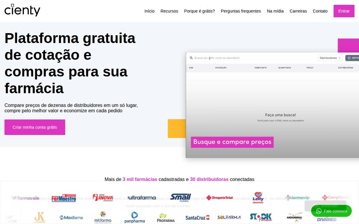 Cienty website preview