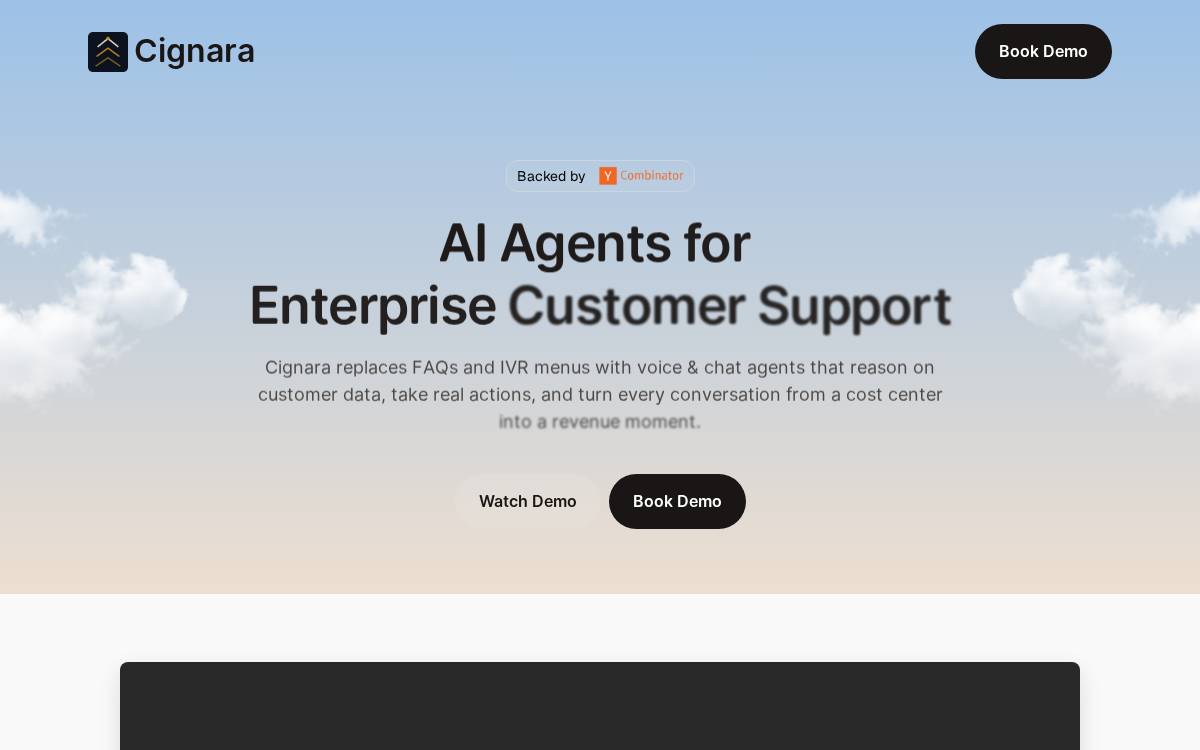 Cignara website preview