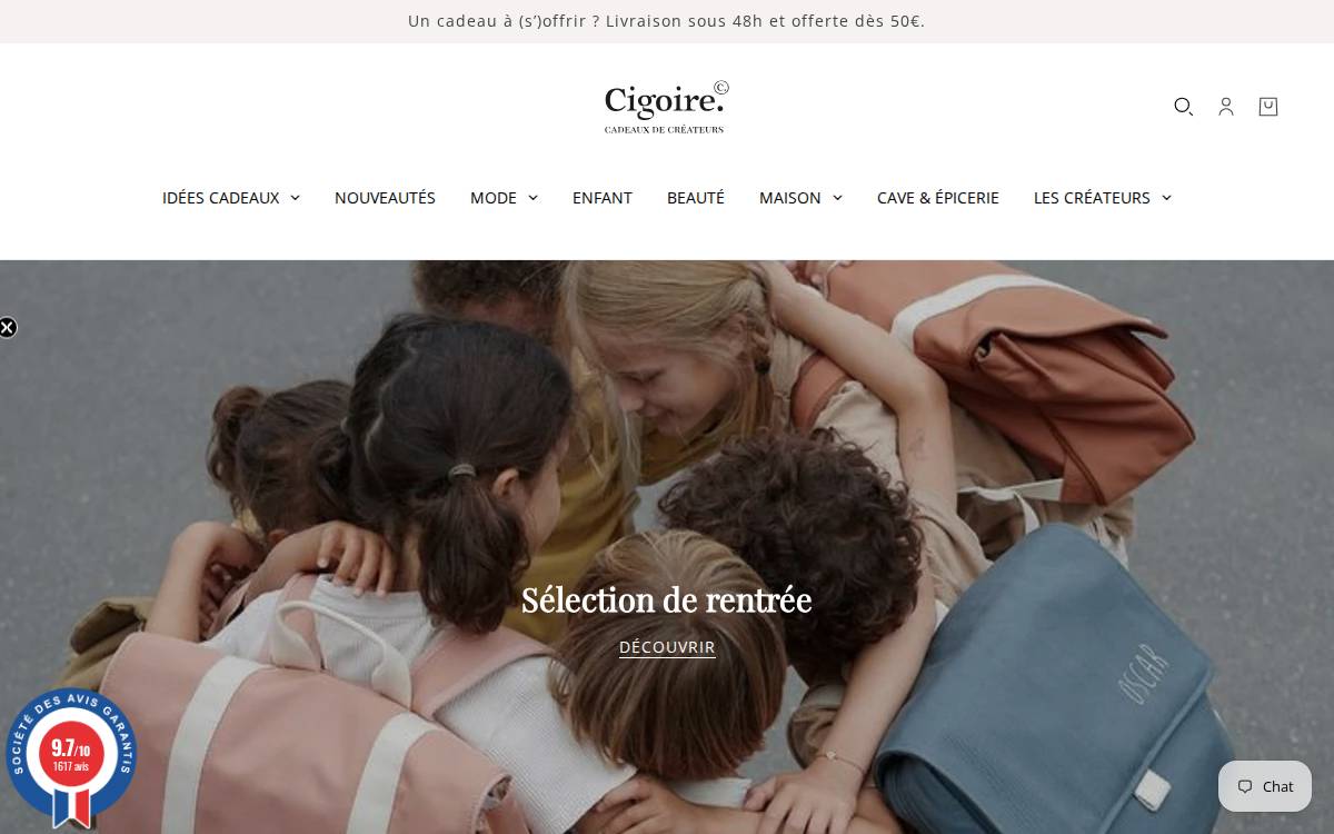 Cigoire website preview