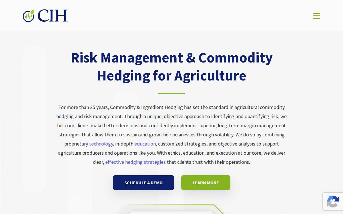 Cihedging website preview