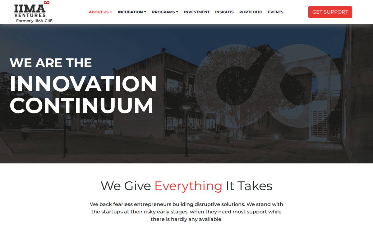 CIIE @ IIM (Ahmedabad) website preview