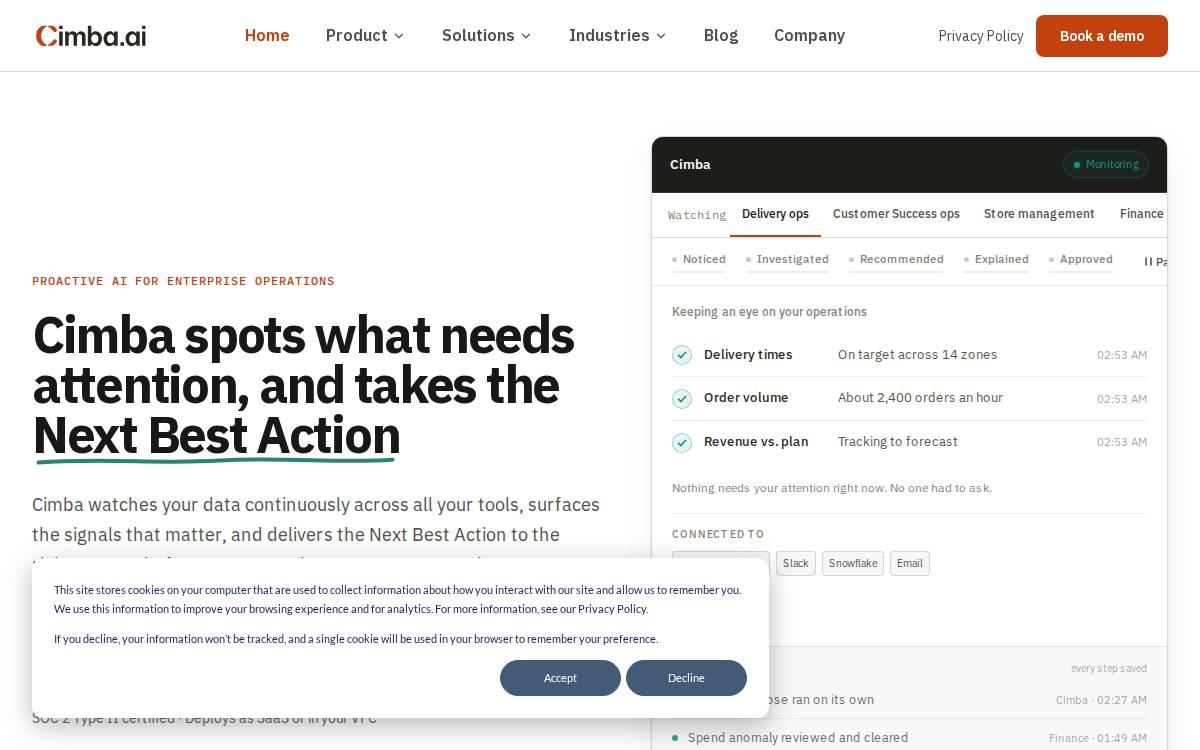 Cimba website preview