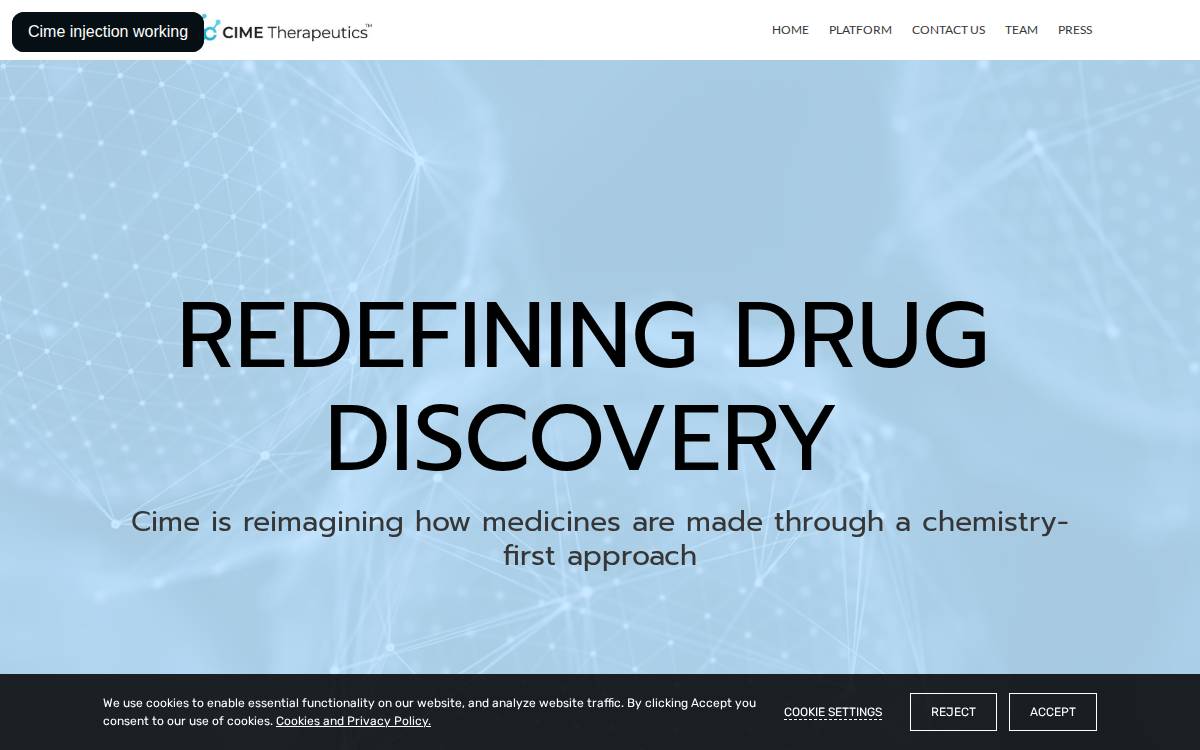 Cime Therapeutics website preview