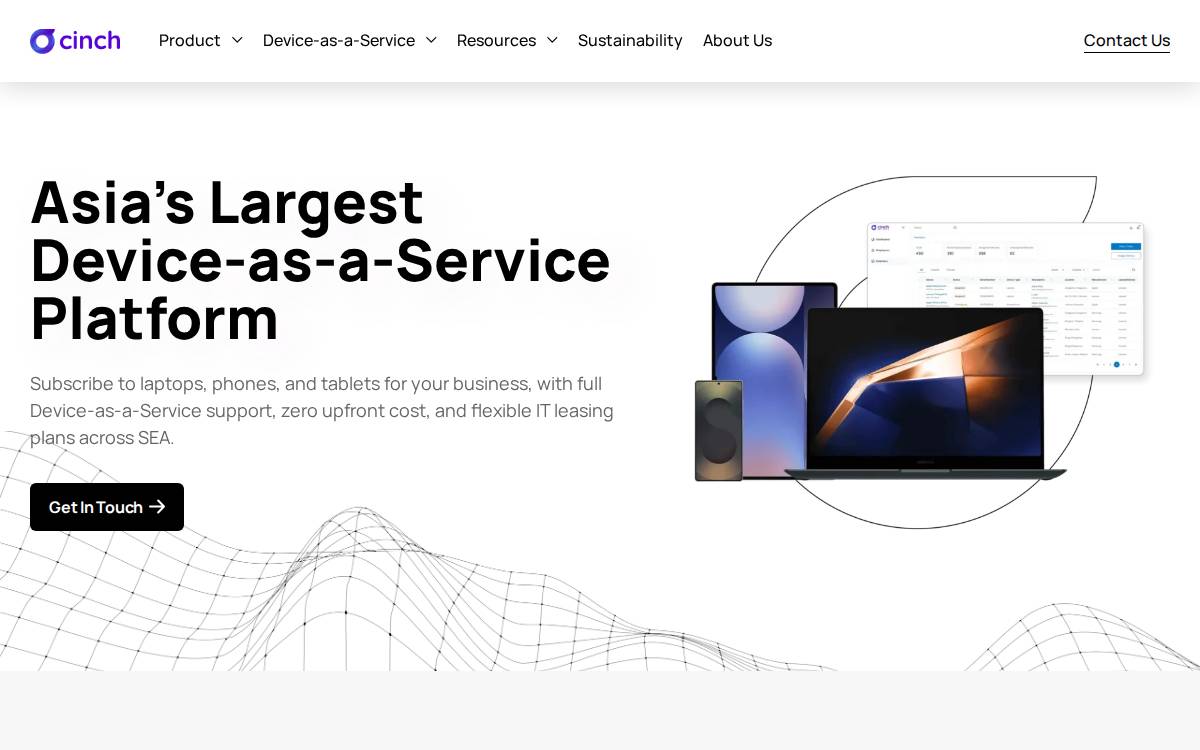 Cinch website preview