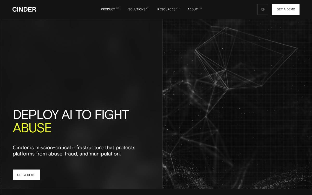 Cinder website preview