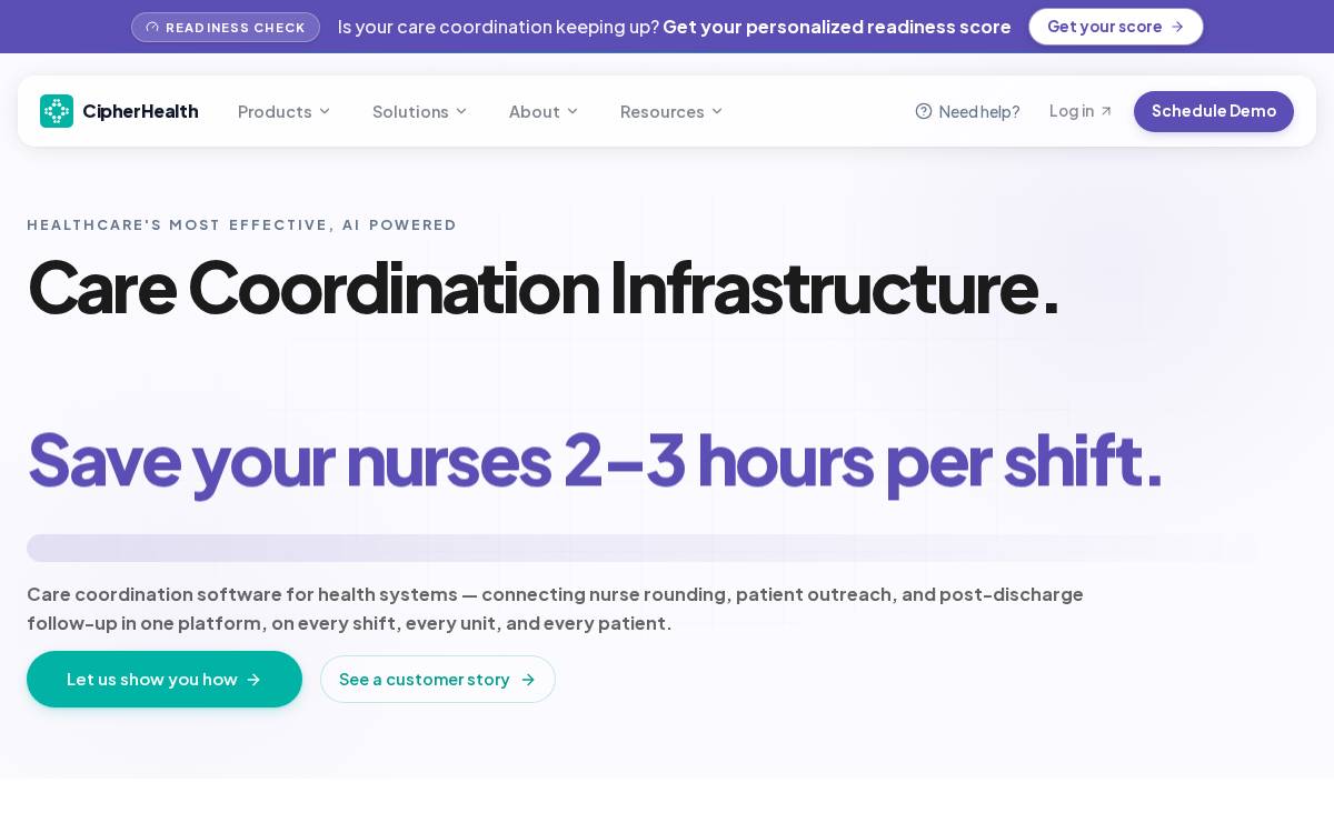 CipherHealth website preview