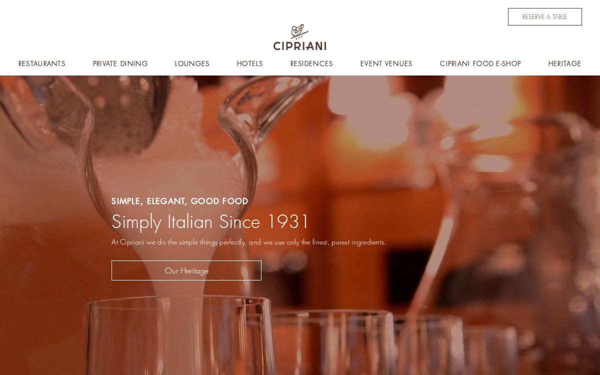Cipriani website preview