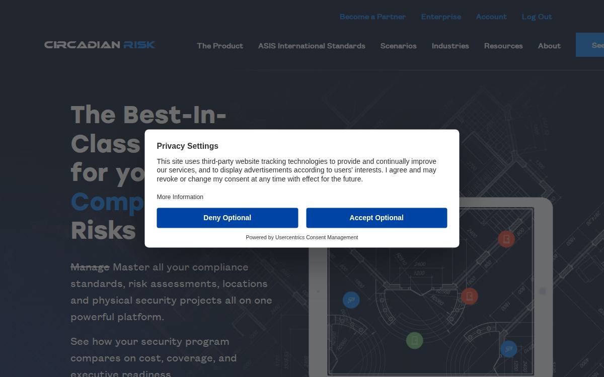 Circadian Risk website preview