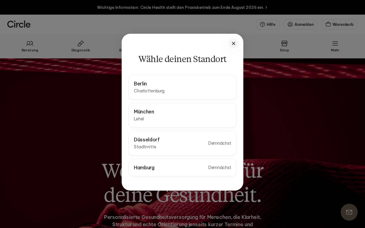 Circle Health website preview