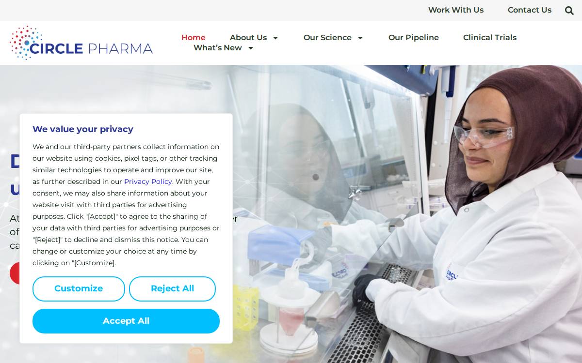 Circle Pharma website preview