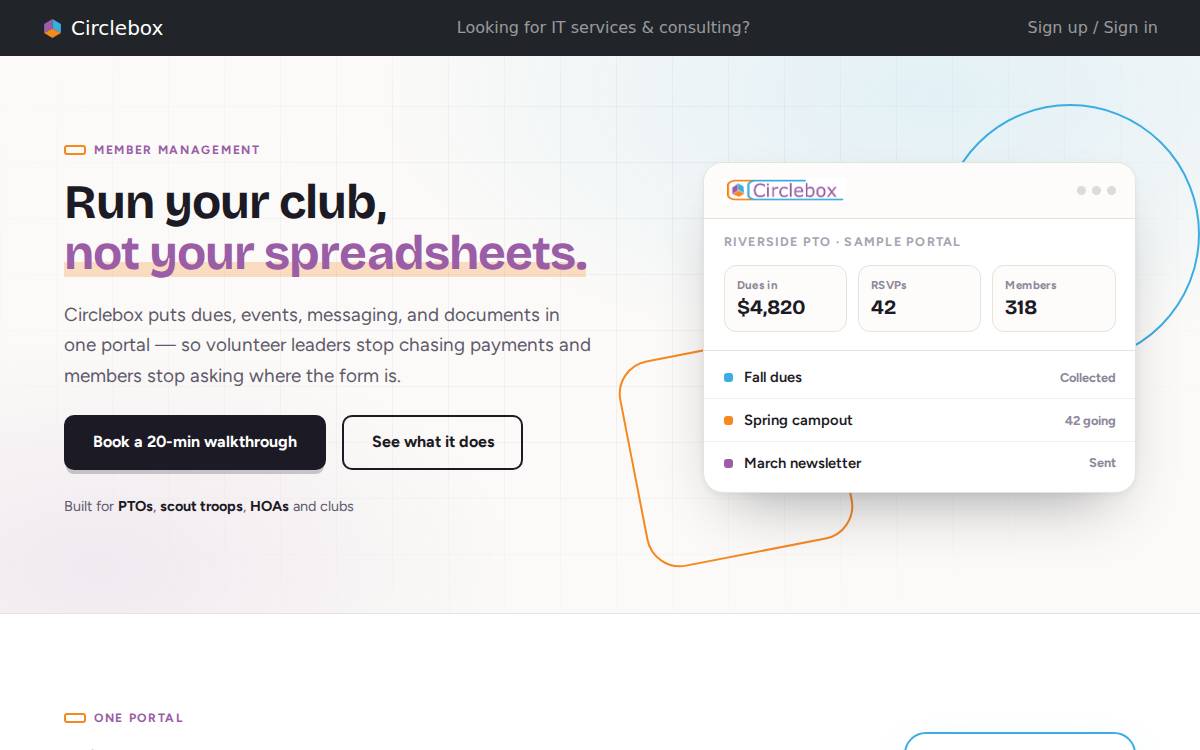 Circlebox website preview