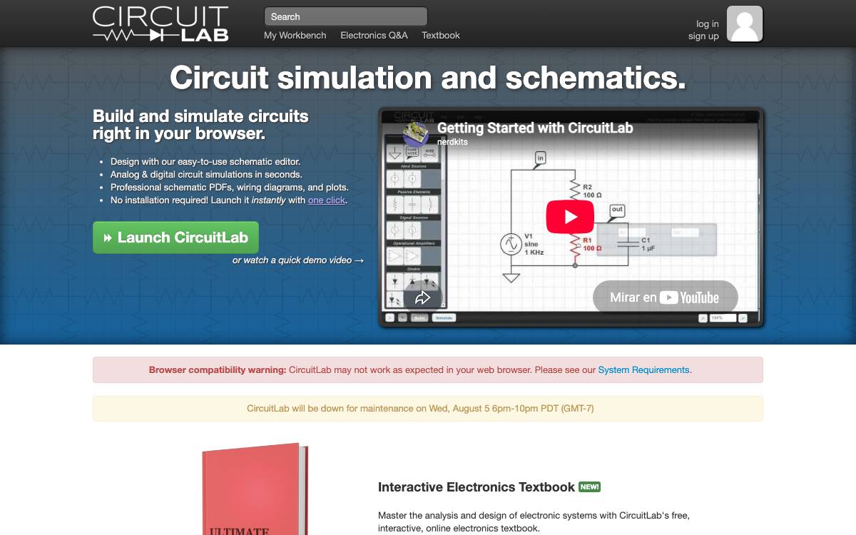 CircuitLab website preview
