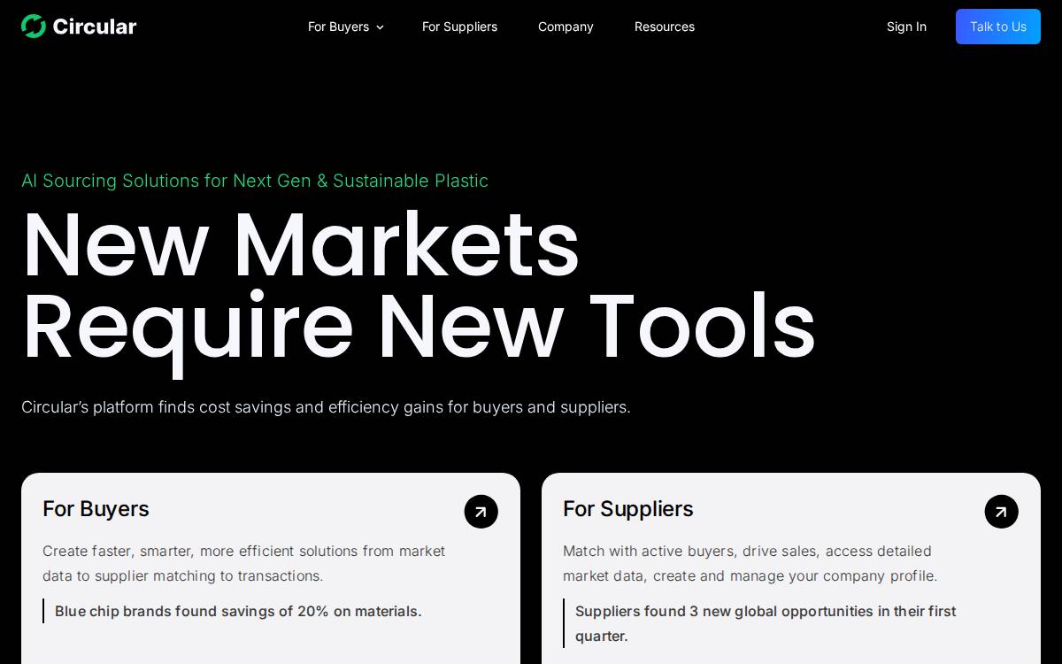 Circular website preview