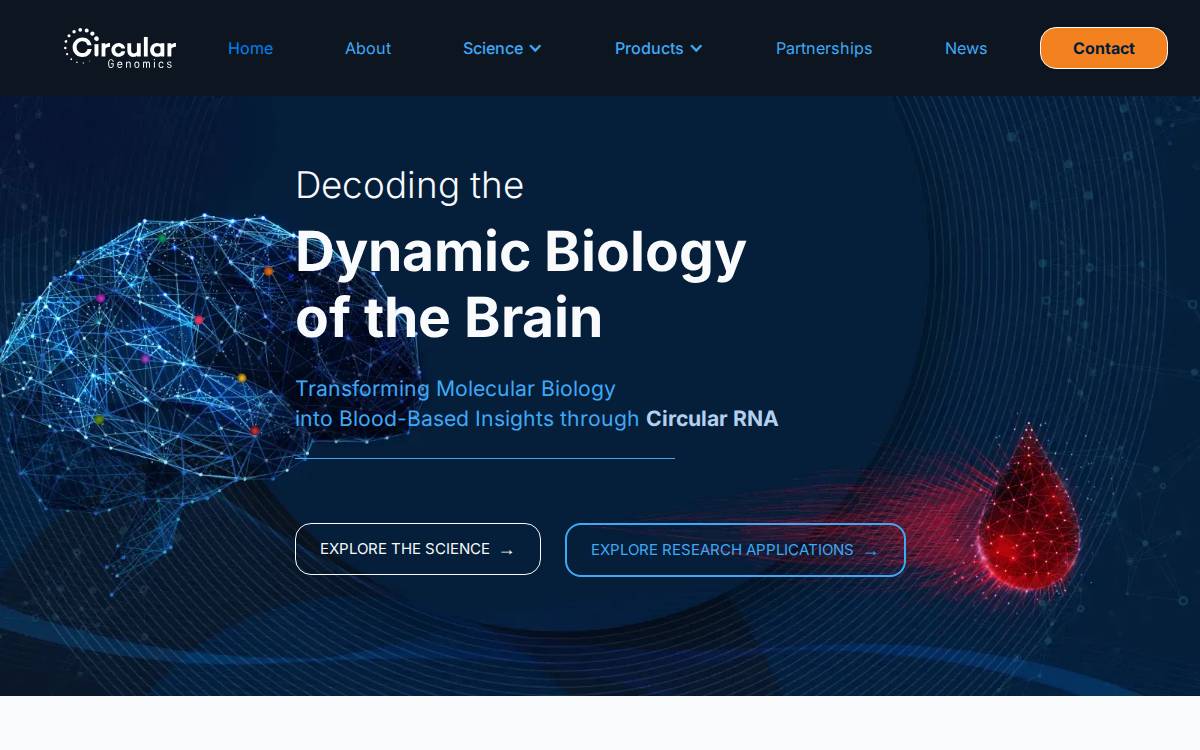 Circular Genomics website preview