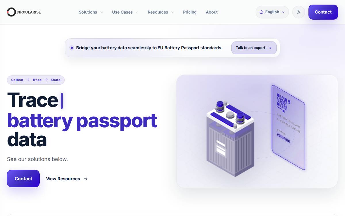 Circularise website preview