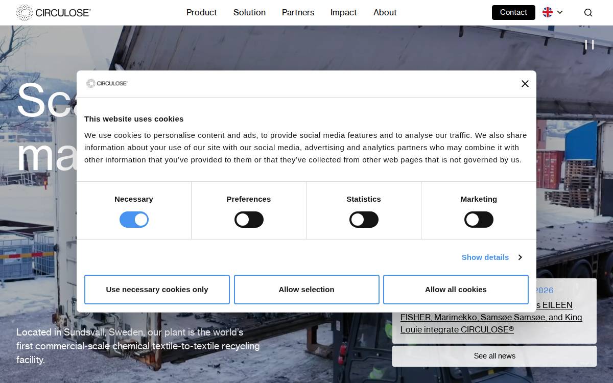 Circulose website preview