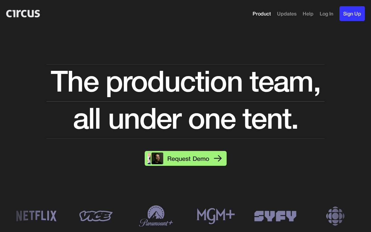 Circushr website preview