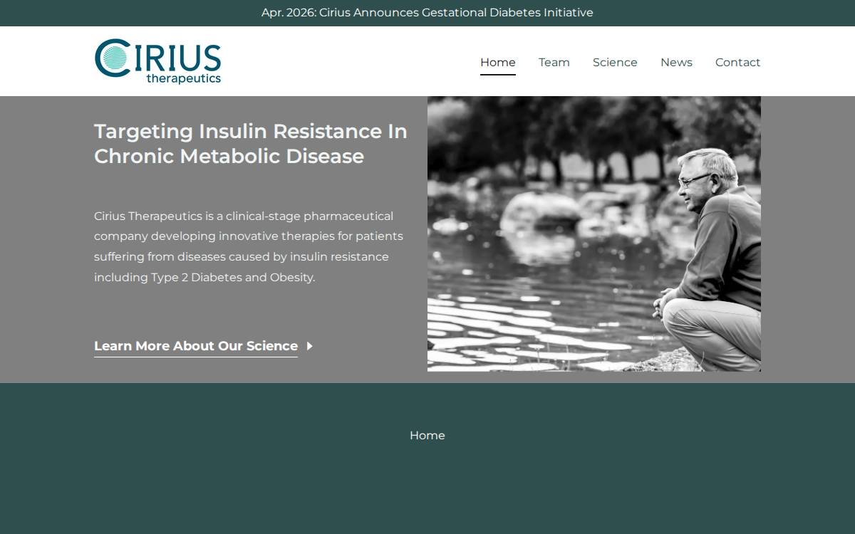 Cirius Therapeutics website preview