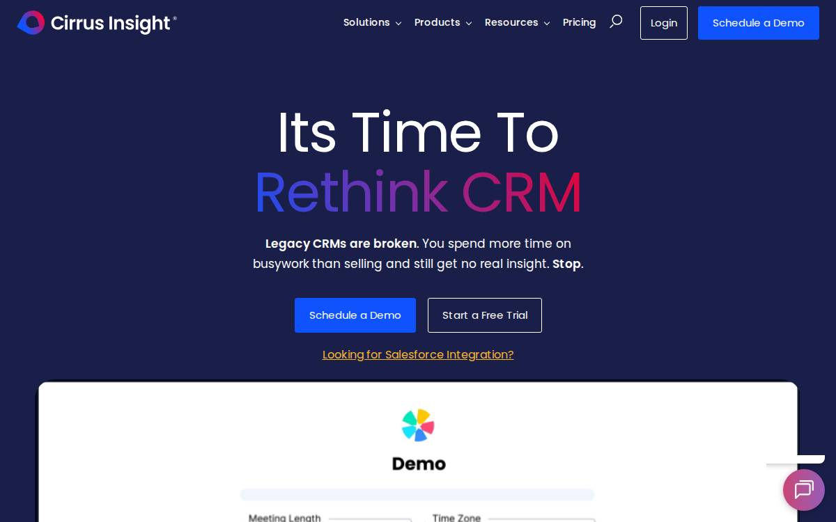Cirrus Insight website preview
