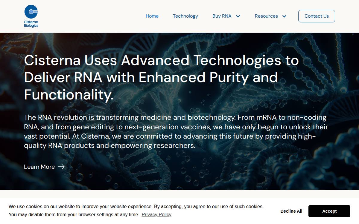 Cisterna Biologics website preview