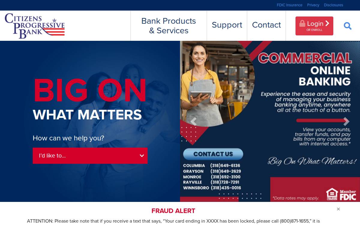 Citizens Progressive Bank website preview
