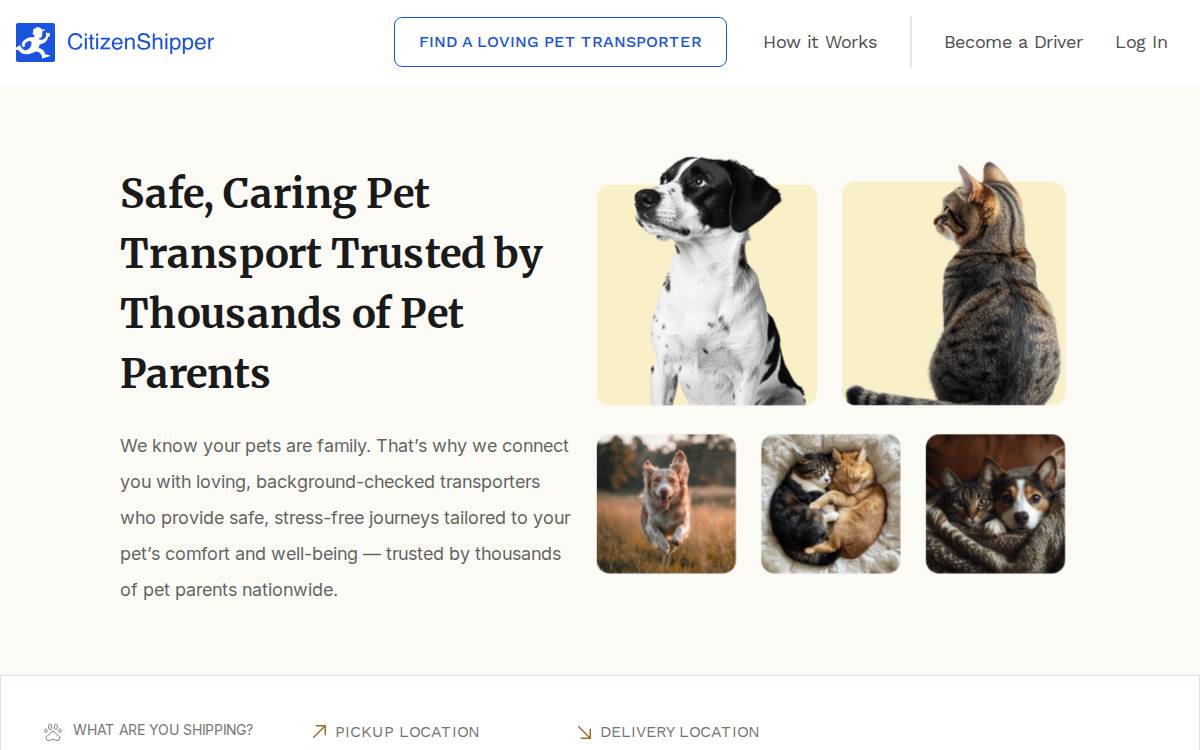 CitizenShipper website preview